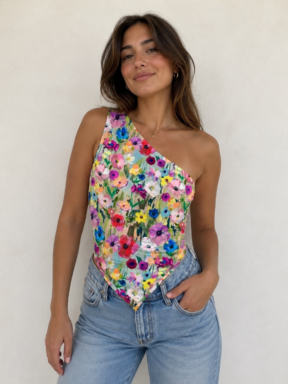 One shoulder top size s